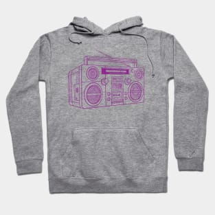 Boombox (Violet Lines) Analog / Music Hoodie